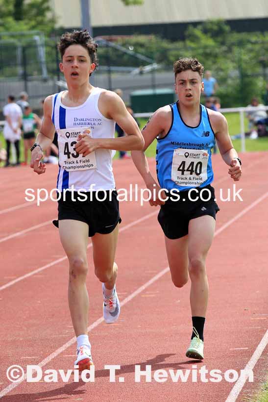 Mens Under-17s 3000 metres, 2023 North Eastern Track and Field Champs., Middlesbrough Sports Village, Middlesbrough. Photo: David T. Hewitson/Sports for All Pics